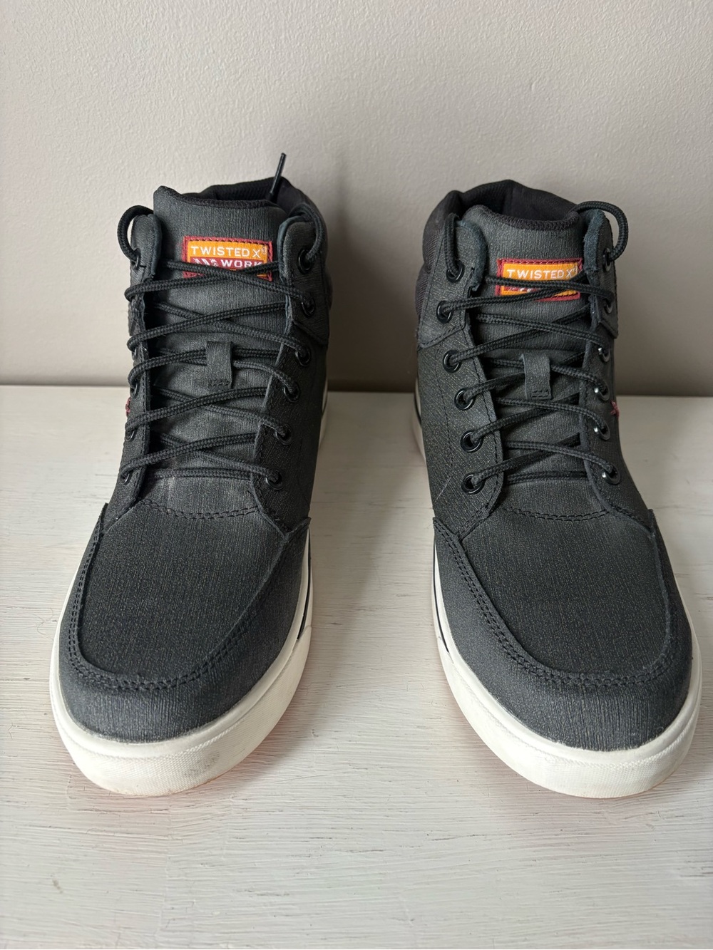 Twisted X Men’s Black Canvas High-Top Boots with White Sole